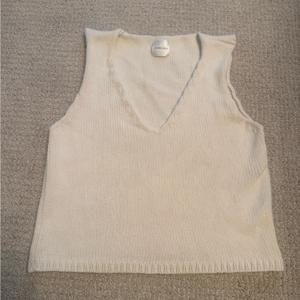 Anine Bing Cream V-Neck Tank Top - Picture 7 of 7